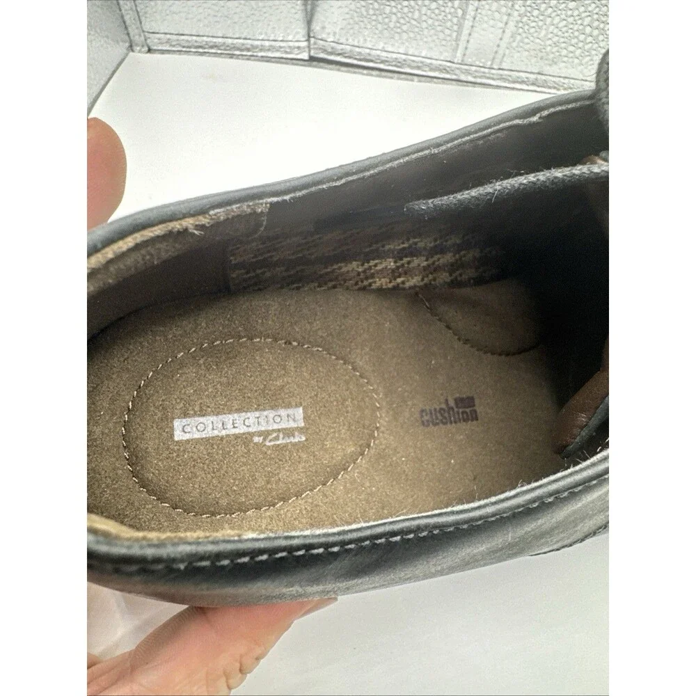 Clarks Hinman Oxford Black Leather orthopedic Comfort Shoes Men’s Size 9 Mens